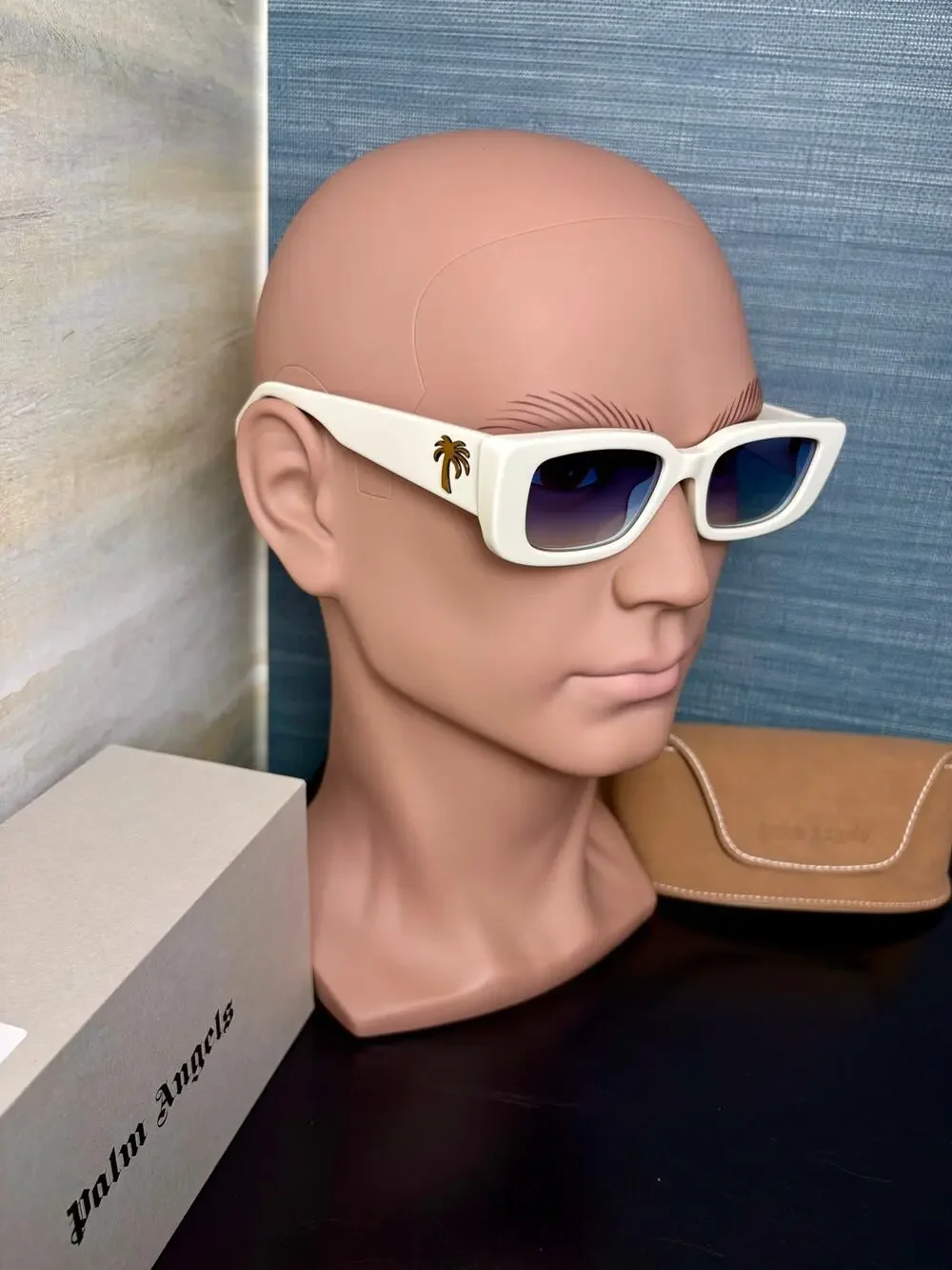 NWB - Palm Angels Sunglasses - White Frame, Blue Lens